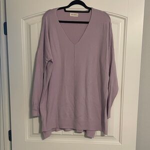 Casual Lilac V-Neck Sweater